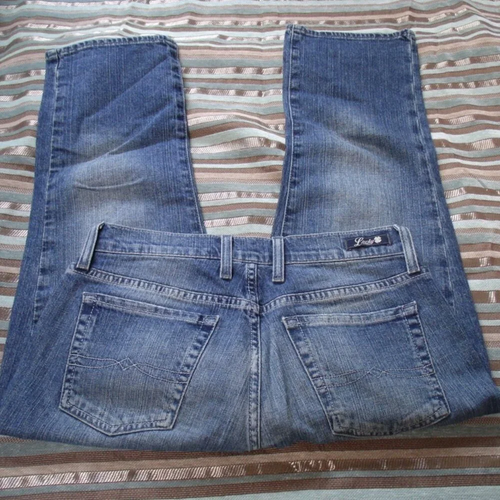 Lucky Brand Classic Rider Crop Capri Jeans Med Blue Wash Sz 4 - Picture 4 of 6